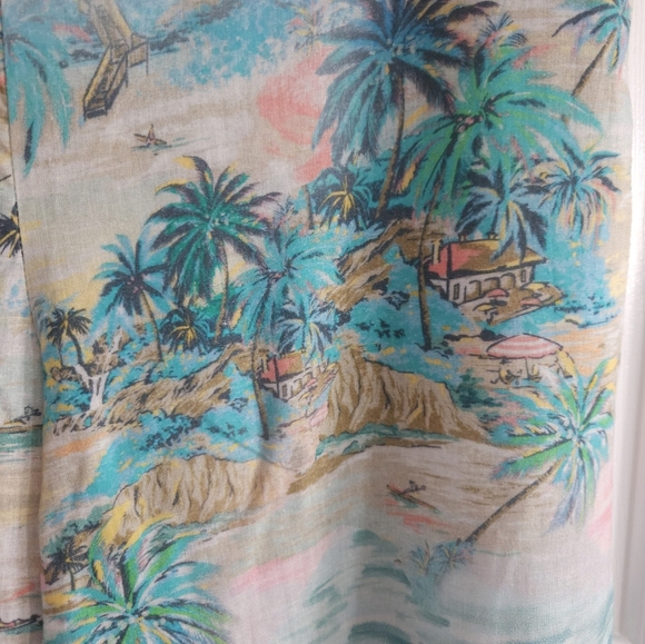 NWT C&C California Tropical Print Linen Pants - Picture 4 of 8